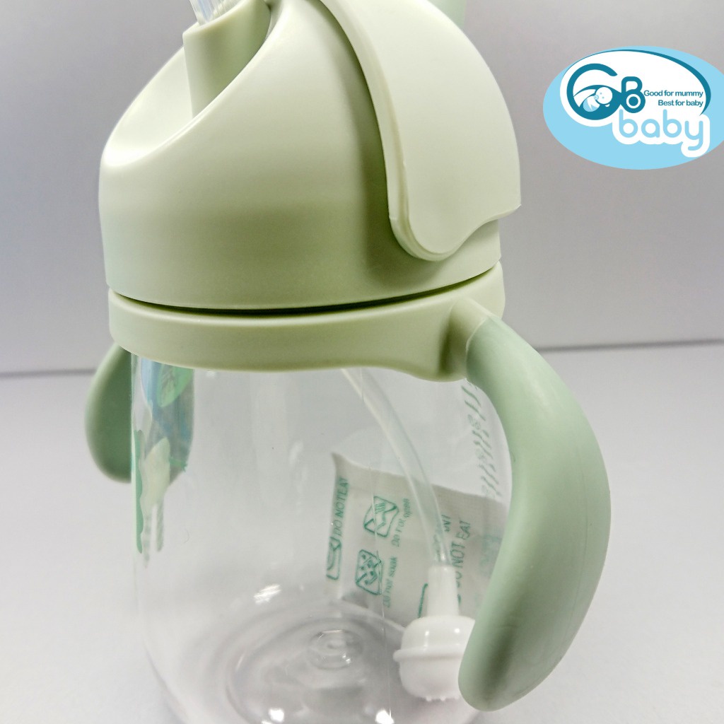 Bình tập uống nước cho bé có ống hút chống sặc Tritan cao cấp GB-Baby 240 ml Gbbaby (hình kì lân)