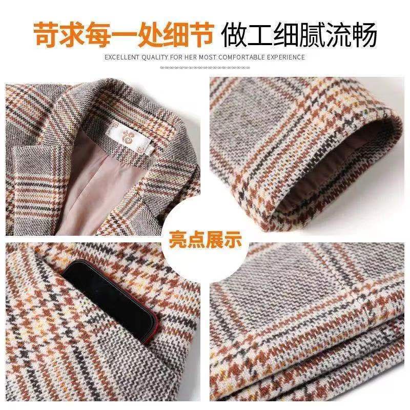 Áo khoác vest dáng ngắn thời trang xuân thu năm 2021 cho phụ nữ trung niên