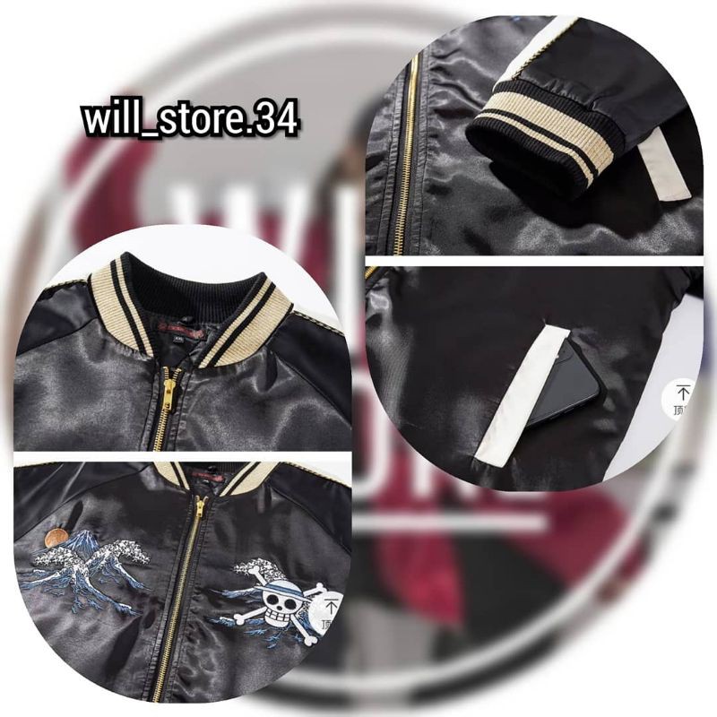 ÁO KHOÁC BOMBER THÊU ONE PIECE SUKAJAN JACKET