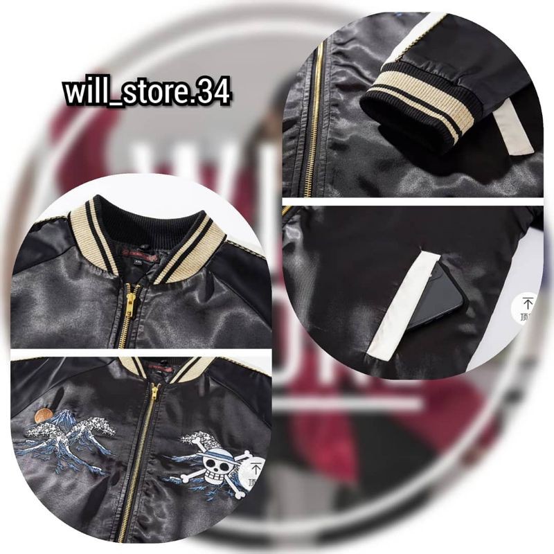 [ ODER ] ÁO KHOÁC BOMBER THÊU ONE PIECE SUKAJAN JACKET