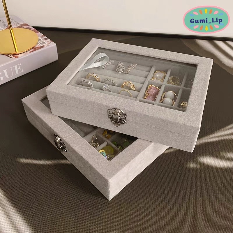 Hộp đựng trang sức nữ trang thiết kế tiện dụng chất liệu nhung mịn cao cấp