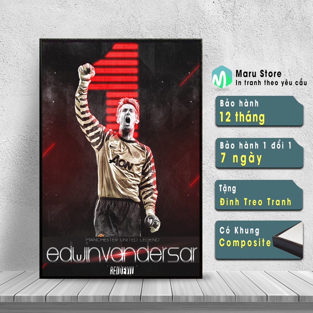 Tranh Treo Tường Edwin Van Der Sar, Loại Cao Cấp Có Khung Composite