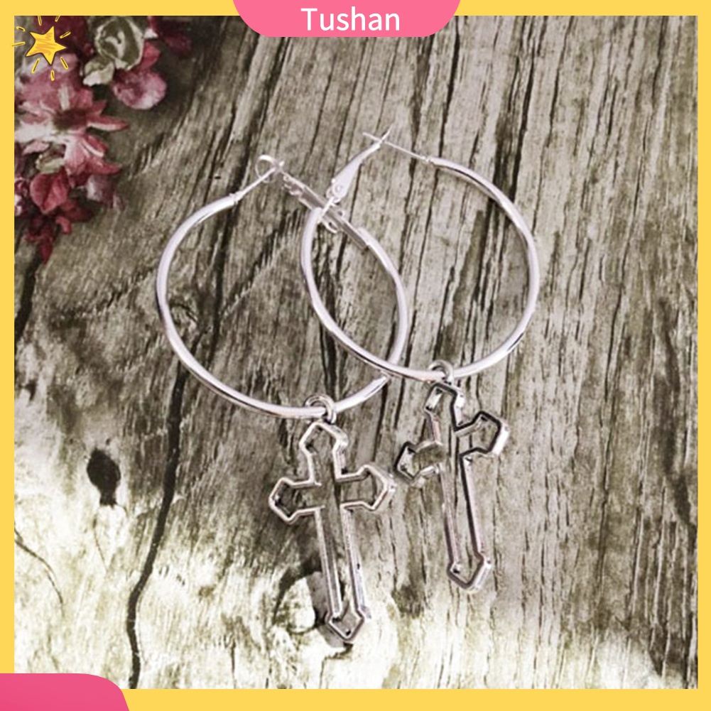 Khuyên Tai Nữ Hình Tròn / Chữ Thập Thời Trang