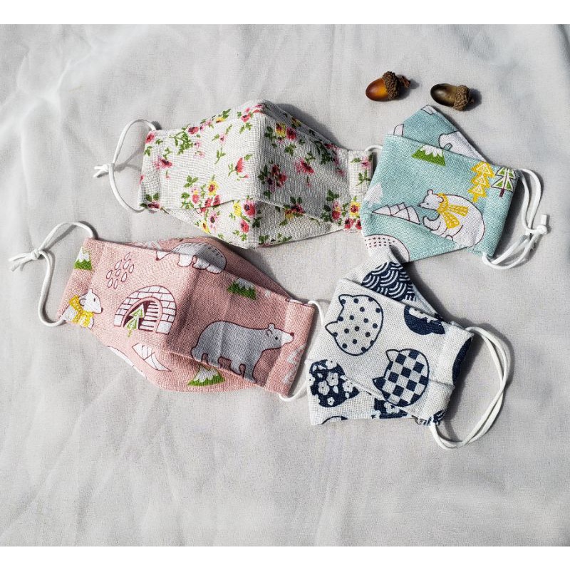 Khẩu trang nữ vải 3D họa tiết dễ thương