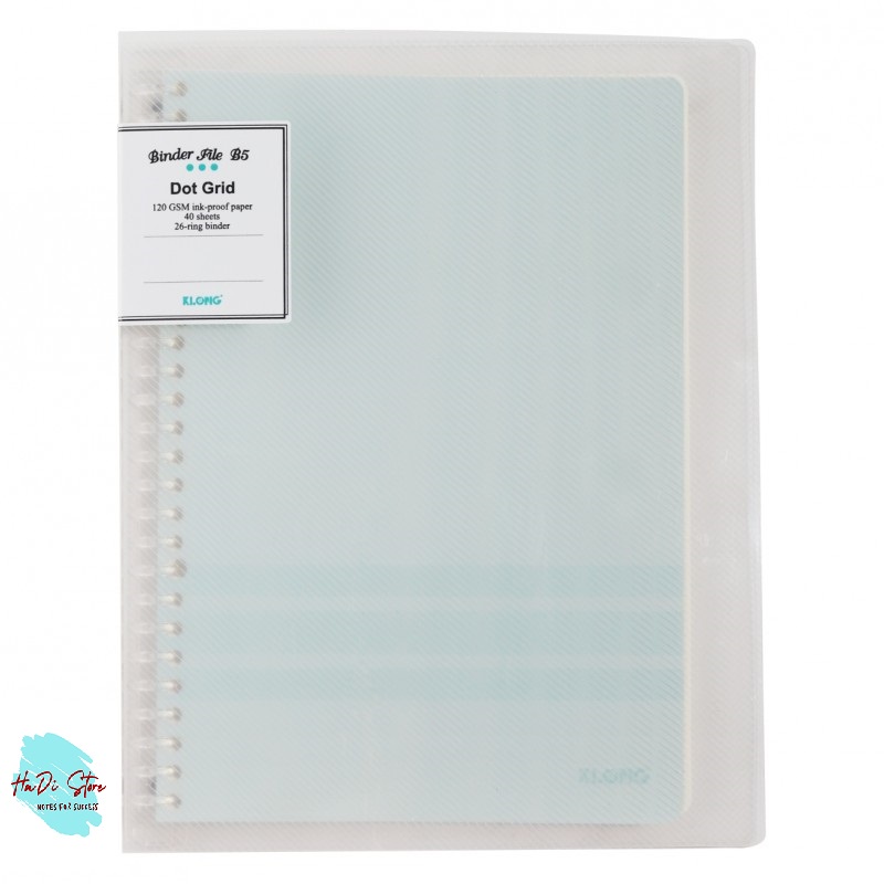 KLONG Sổ còng nhựa DOT GRID size B5 - 40 tờ