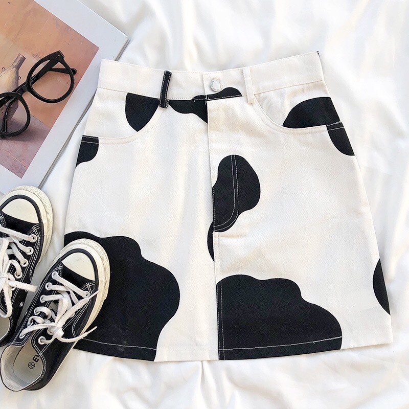 Chân Váy Nữ Chữ A Dáng Ngắn Họa Tiết Bò Sữa Có Túi Fullsize Siêu Chất HB13 | BigBuy360 - bigbuy360.vn