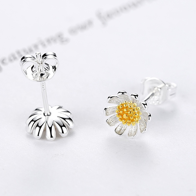 Bông Tai Bạc 925 Hình Hoa Cúc Thời Trang Cho Nữ