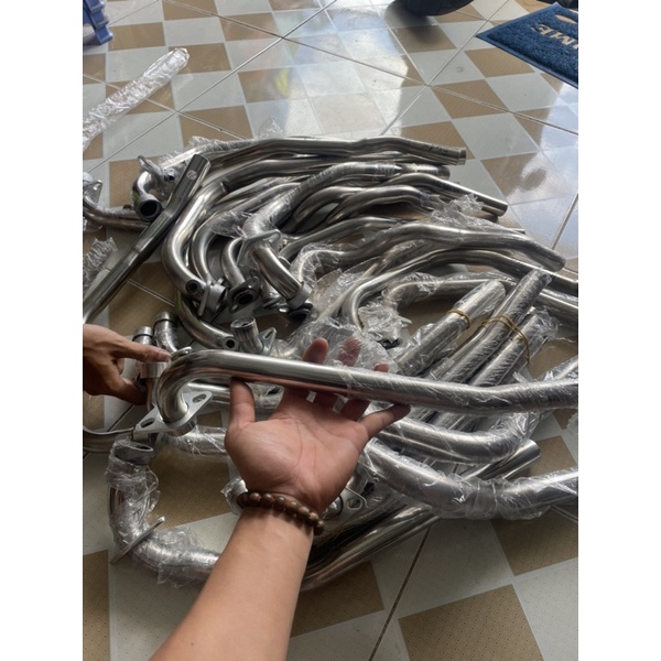 Cổ Pô inox 304 mạ crom 3 lớp siêu bóng cho các dòng xe phổ thông giá