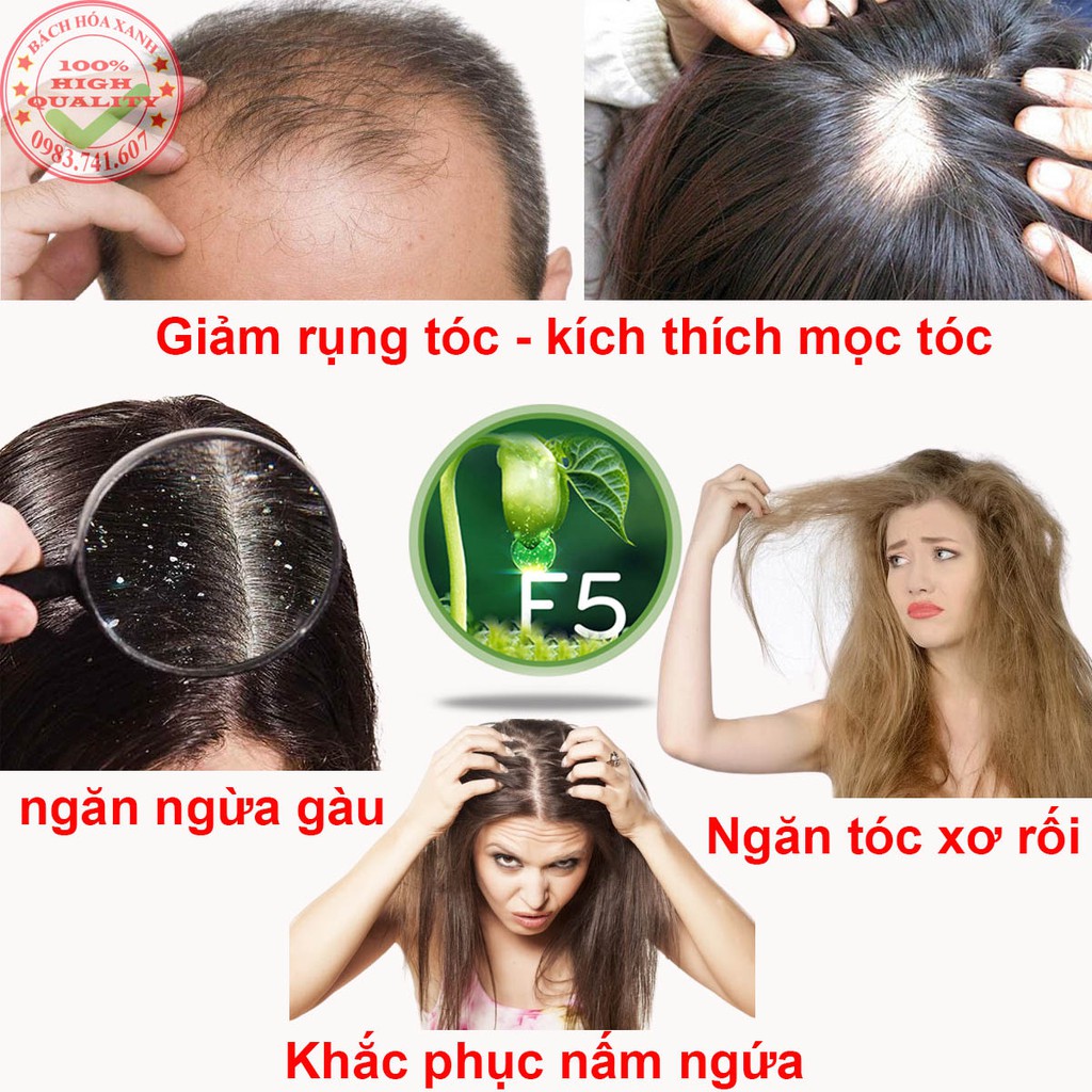 Dầu gội gội thảo dược ngăn rụng tóc F5, giảm rụng tóc, kích thích mọc tóc nhanh, an toàn, không gây kích ứng da đầu | BigBuy360 - bigbuy360.vn