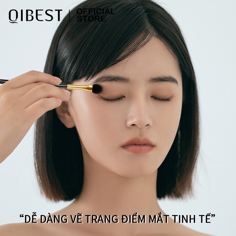 Cọ Trang Điểm Mắt QIBEST Bằng Sợi Fiber Hai Đầu Chất Lượng Cao 1,5G