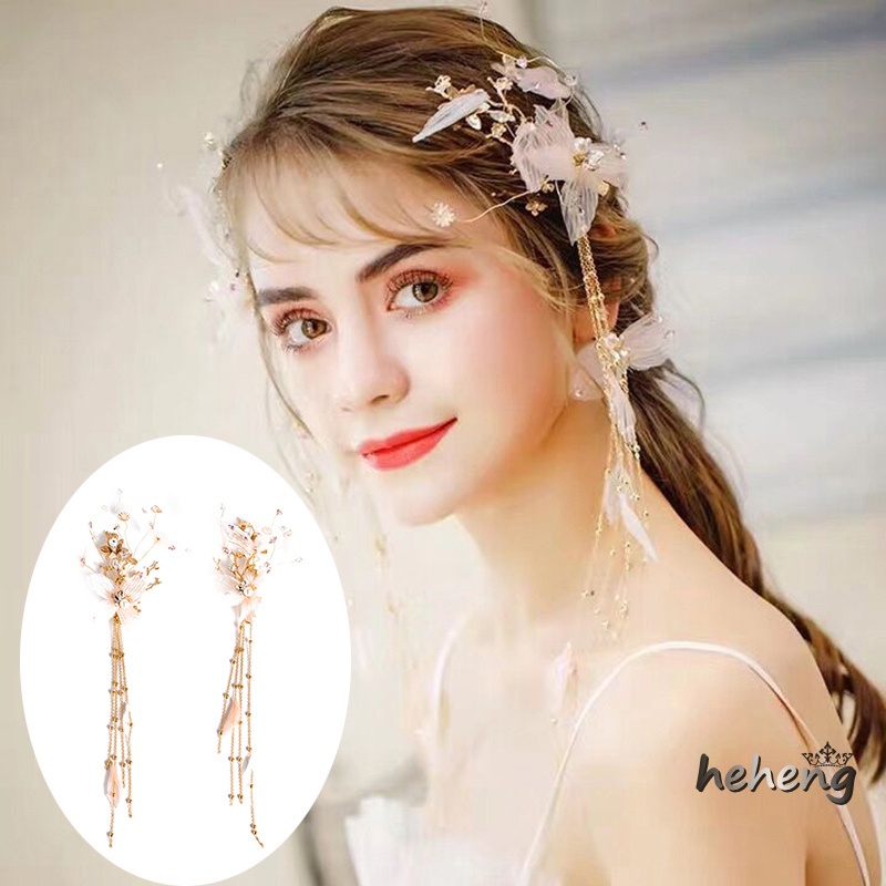 Kẹp Tóc Hợp Kim Đính Hoa Xinh Xắn Cho Cô Dâu