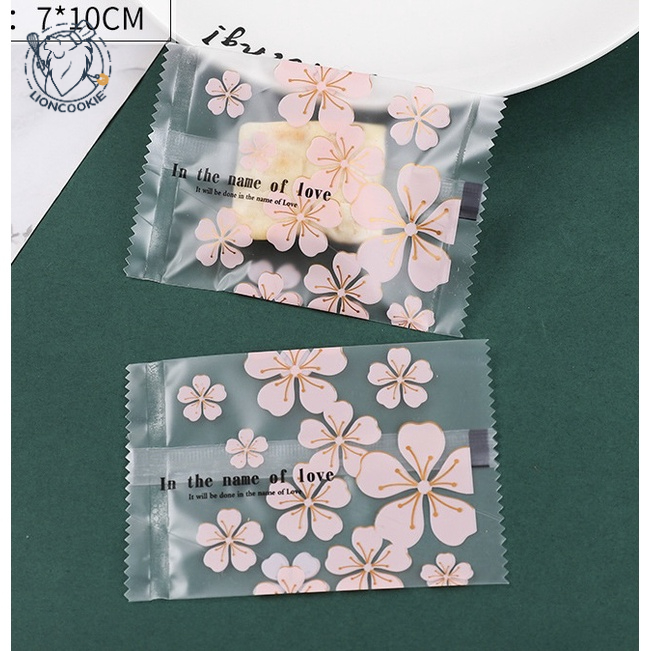 Túi đựng bánh quy mẫu hoa 7x10cm Tết 2023