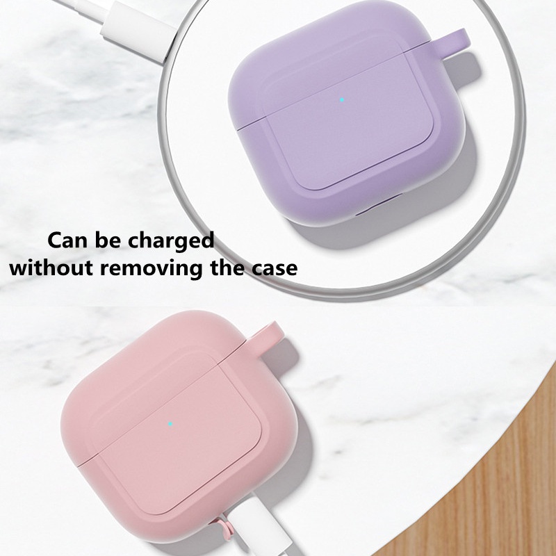 Vỏ Bảo Vệ Hộp Sạc Tai Nghe Compatible for Airpods 3 Chất Liệu Silicone Mềm Chống Nước Chống Trầy Xước Có Khóa Kim Loại