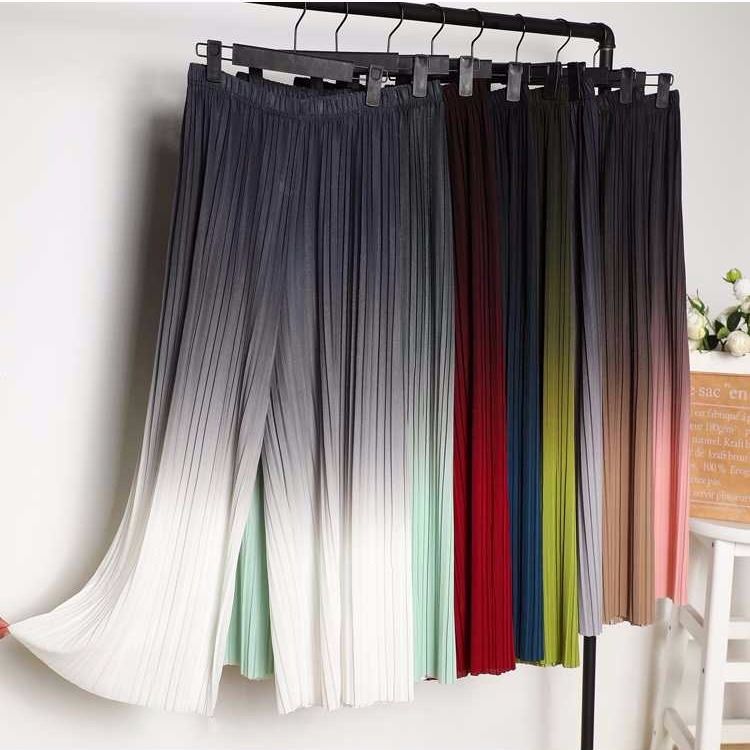 Quần Dài Ống Rộng Màu Sắc Gradient Thời Trang Dành Cho Nữ
