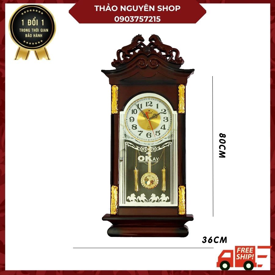Đồng hồ treo tường quả lắc cỡ lớn cực đẹp - Bảo hành 12 tháng đổi mới