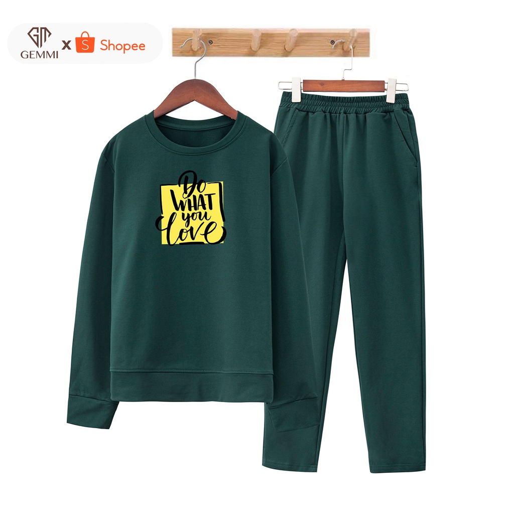 Set đồ bộ nữ mặc nhà thiết kế cao cấp in hình Gemmi Fashion DB12