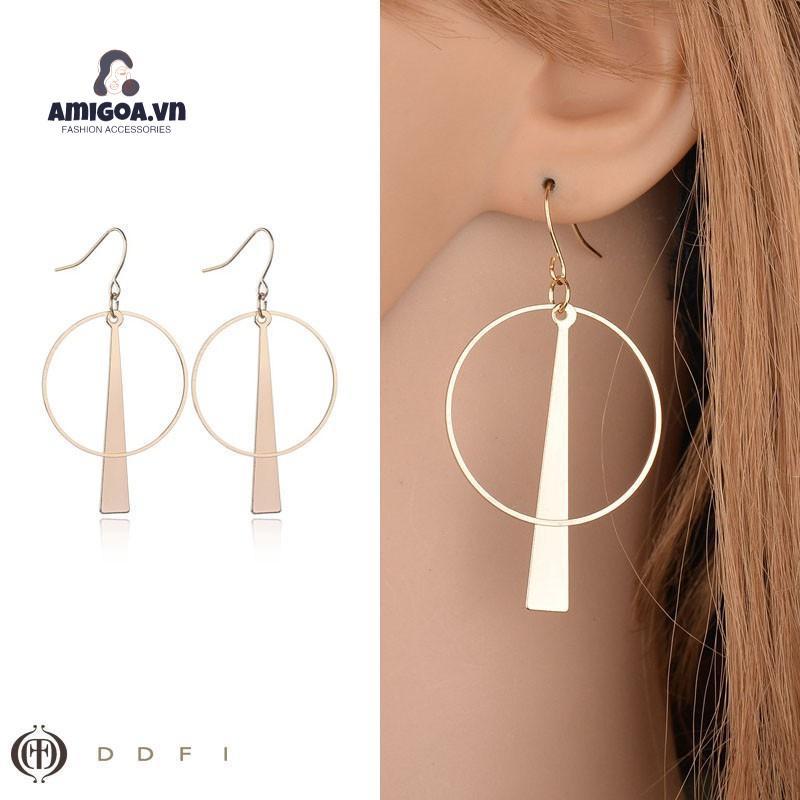 Khuyên Tai Dạng Móc Hình Tròn Bằng Hợp Kim Đơn Giản Cá Tính Thời Trang