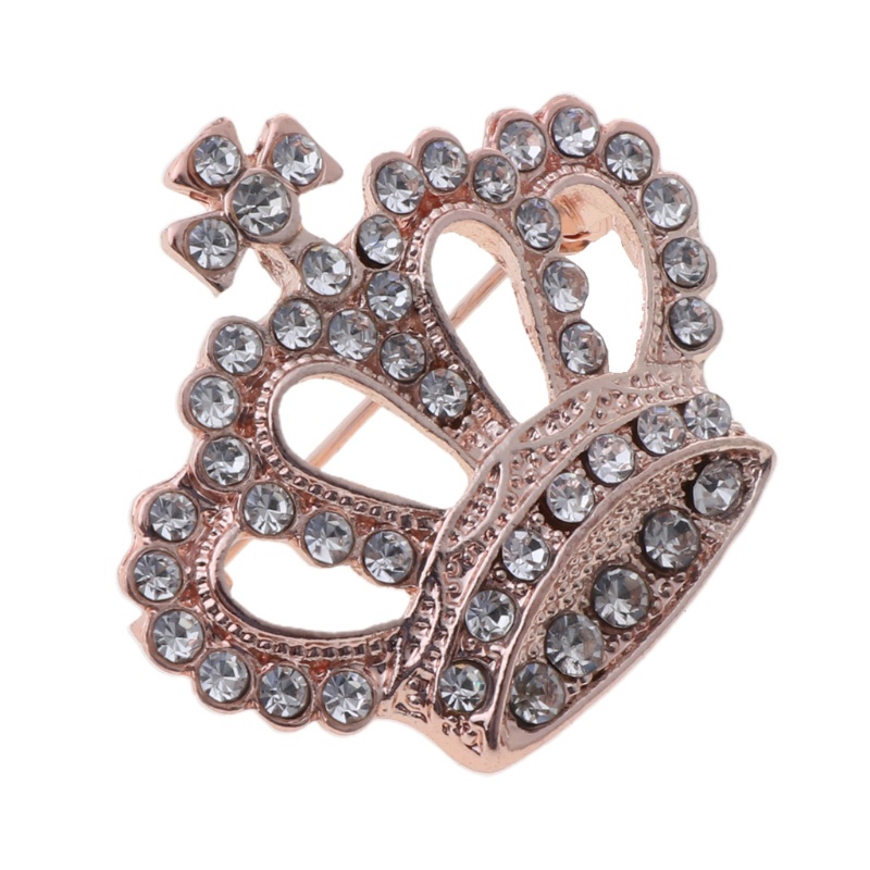 Ghim Cài Áo Hình Vương Miện Đính Đá Phong Cách Vintage Dành Cho Nữ