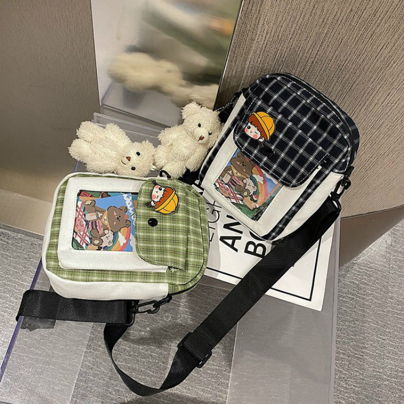 Túi đeo chéo họa tiết sọc caro xinh xắn thời trang 2021 cho nữ | BigBuy360 - bigbuy360.vn