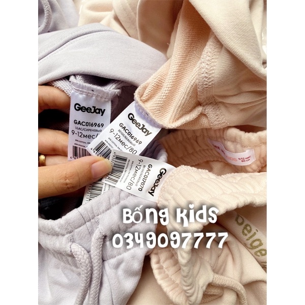 Bộ Nỉ Hoodie Bé Gái In Chữ Nhũ GJ