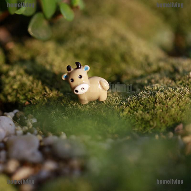 Bộ 2 Mô Hình Bò Sữa Thu Nhỏ Dùng Trang Trí Vườn