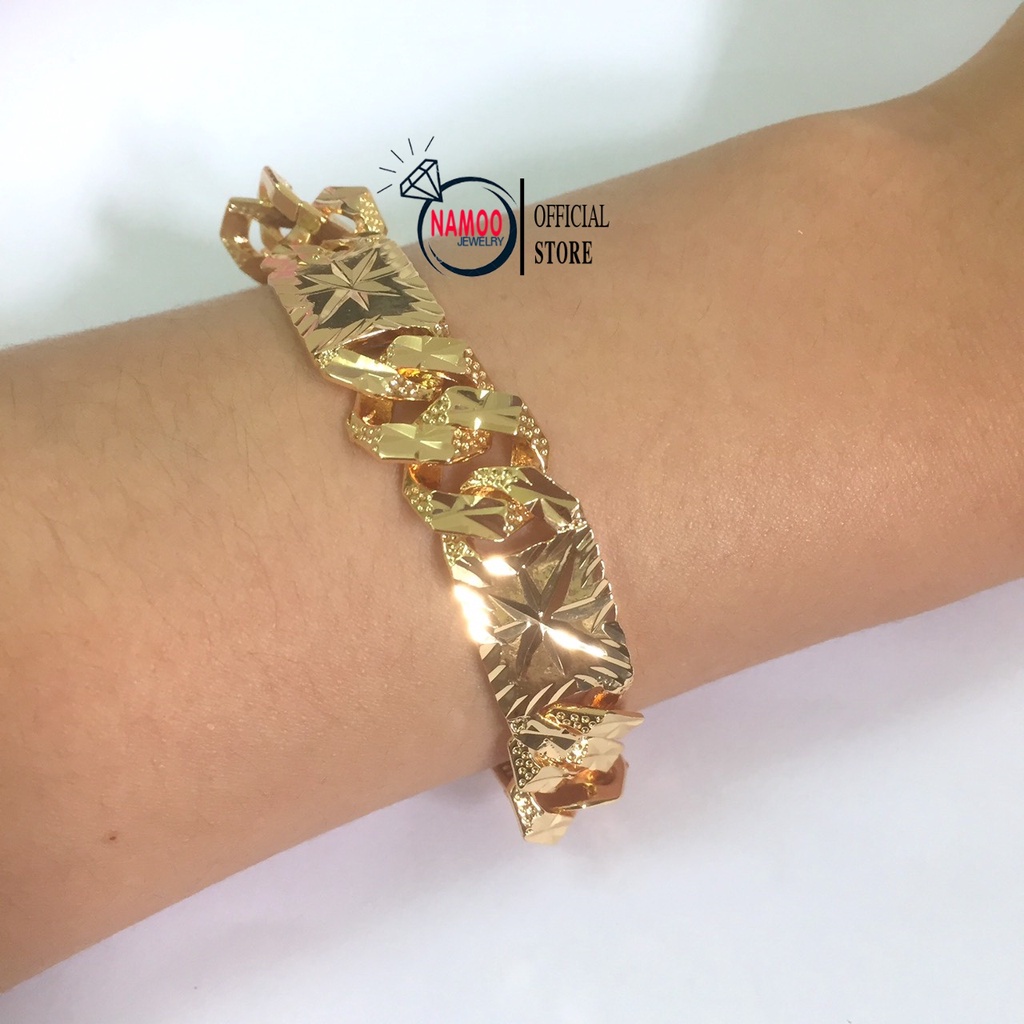 Lắc Tay Mạ Vàng L654, Lắc Xích khóa Đồng Hồ Thích hợp 40-58kg Namoo Jewelry