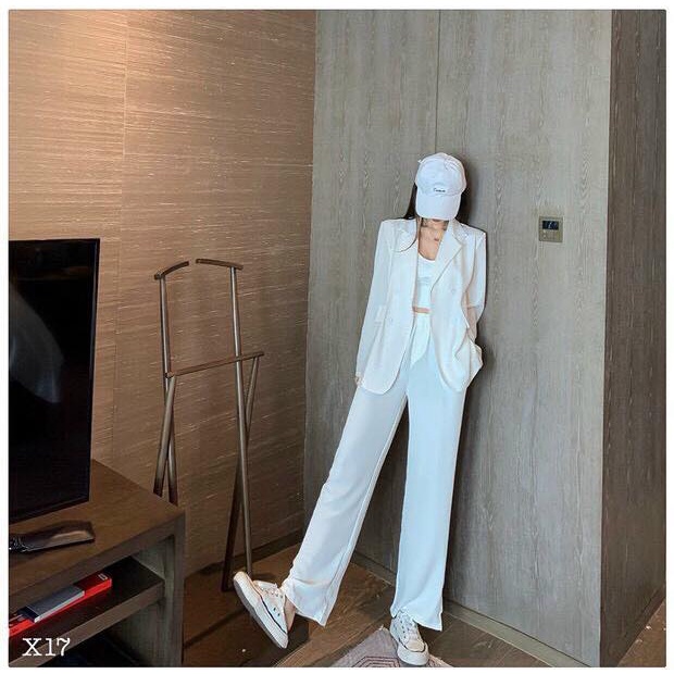 SET ÁO CỔ VEST & QUẦN ỐNG RỘNG