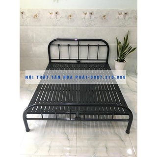 Giường sắt mỹ nghệ trân châu 1m4x2m