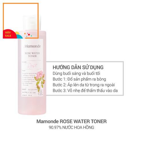 Nước hoa hồng cung cấp độ ẩm Mamonde Rose Water Toner 250ml