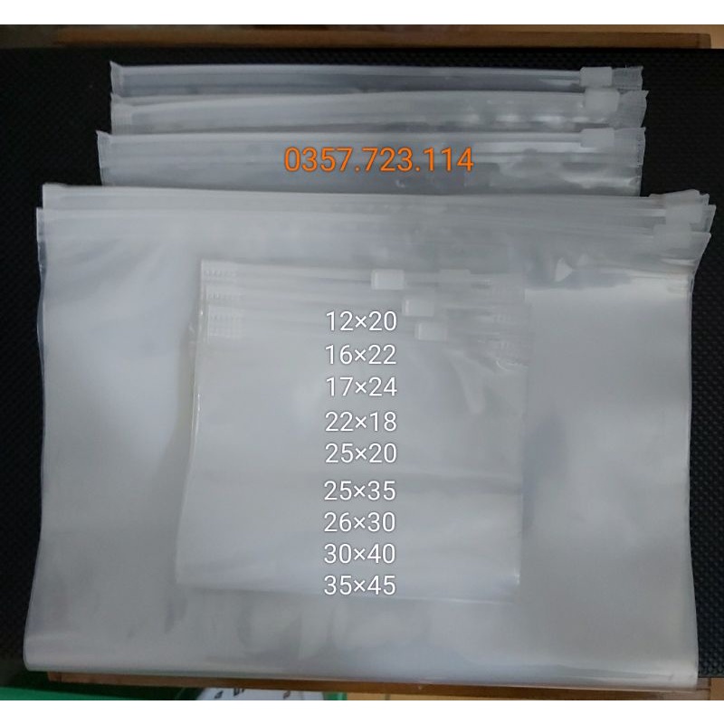 1kg túi zip khóa kéo chọn size