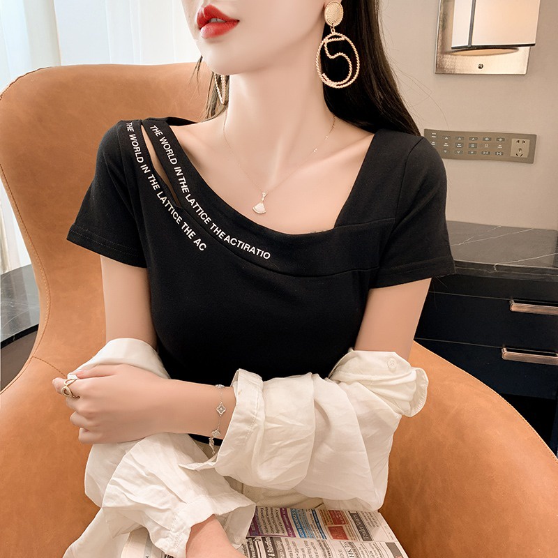 Áo Thun cotton Tay Ngắn Phong Cách Mới Cho Nữ