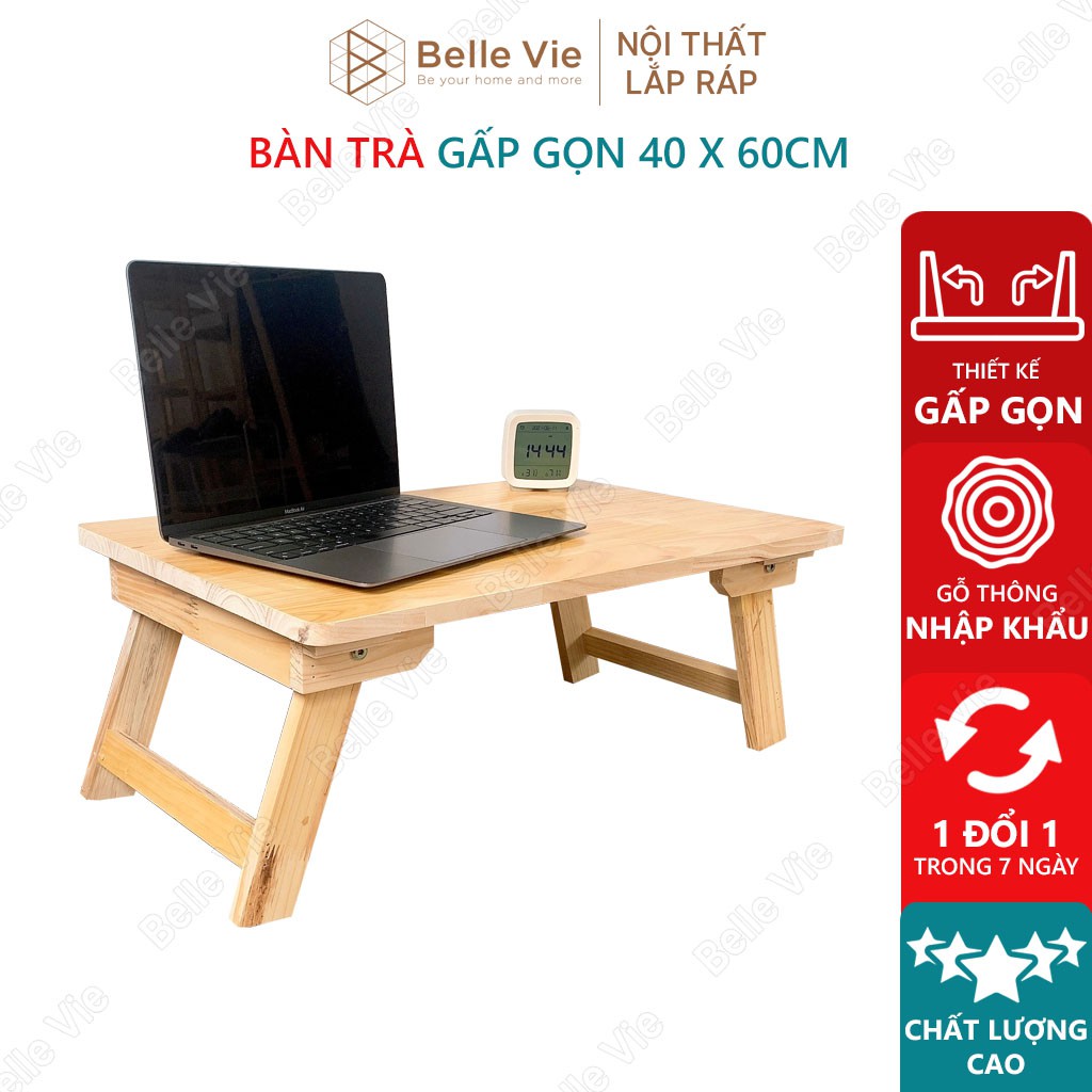 Bàn Gấp Học Sinh BELLEVIE Bàn Làm Việc Chân Gâp Gỗ Thông Tự Nhiên Tiện Lợi Thông Minh