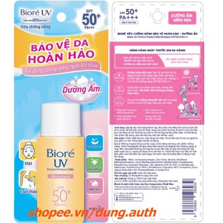 Sữa Chống Nắng Dưỡng Ẩm 25ml Biore Moistureuv SPF50+/PA+++ Bảo Vệ Da Hoàn Hảo, dung.auth Của Hàng Chính Hãng.