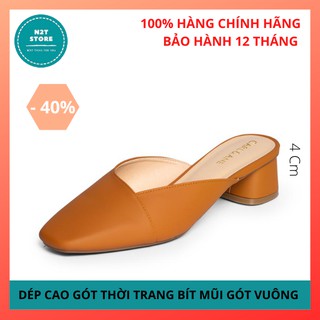 (CÓ BẢO HÀNH) Dép cao gót thời trang CHÍNH HÃNG Carl & Ane bít mũi gót vuông kiểu dáng đơn giản cao 4cm _ CL008