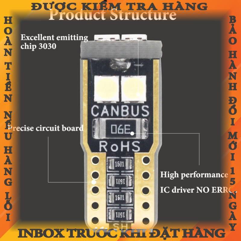 Bộ 10 bóng LED 12V 6000K T10 W5W 194 501 6 SMD 3030 không bị lỗi canbus cho xe ô tô Kevanly  nhocslun