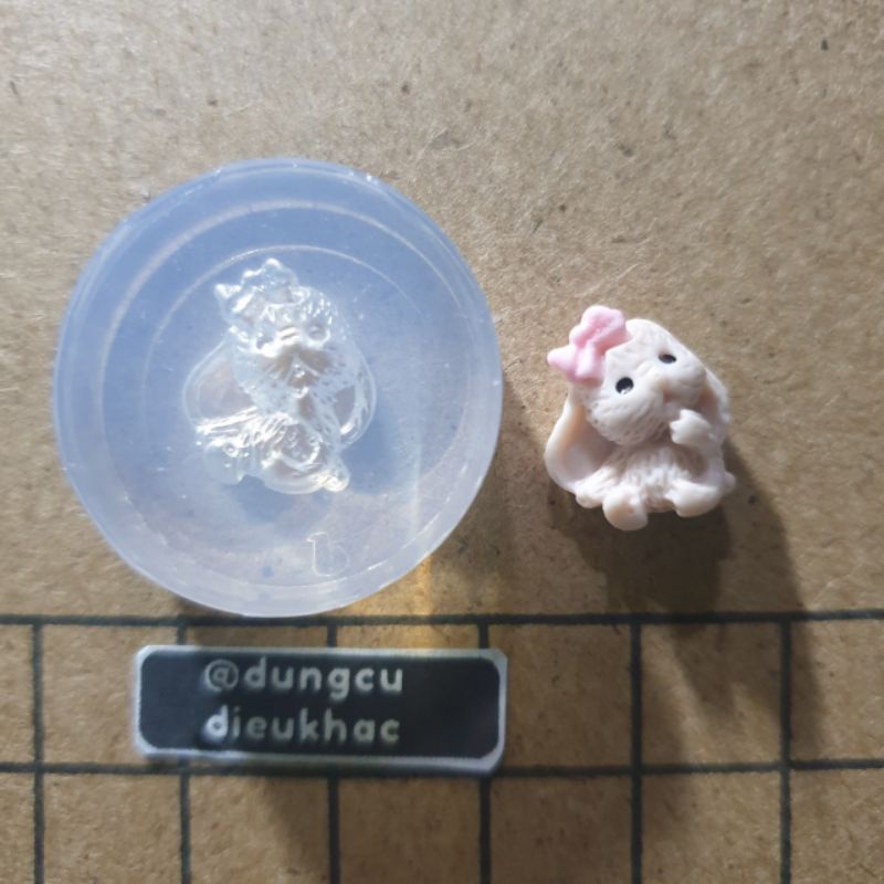 Khuôn charm nail vui tết- Mẫu chó cột nơ