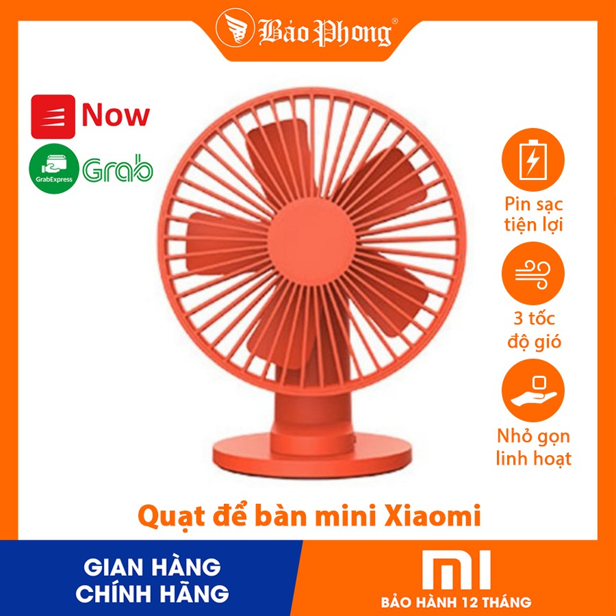 Quạt để bàn mini Xiaomi VH F04 Sạc điện Pin đa năng cute dễ thương văn phòng làm việc trẻ em siêu mát di động cầm tay