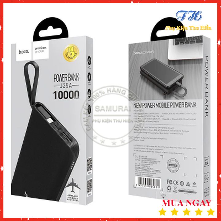 Pin Sạc Dự Phòng Hoco J25A Dung Lượng 10000mah Đầu Sạc Micro