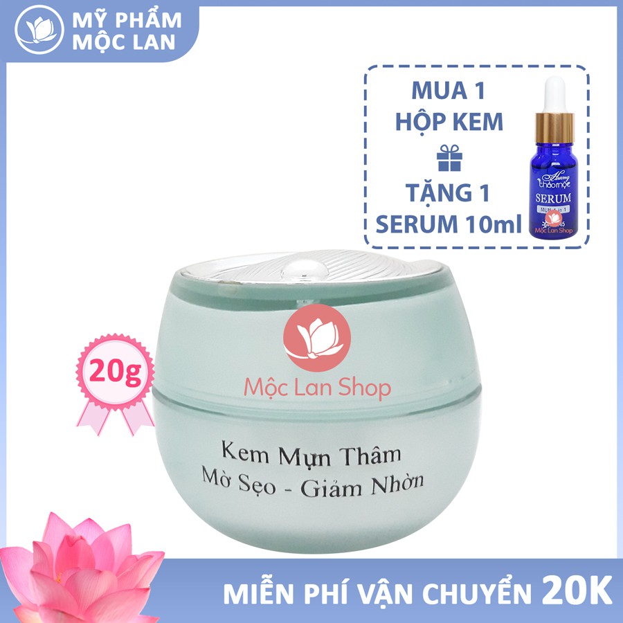 Kem mụn thâm, mờ sẹo, giảm nhờn - Kem Hương Thảo Mộc 20g - Mỹ phẩm Mộc Lan