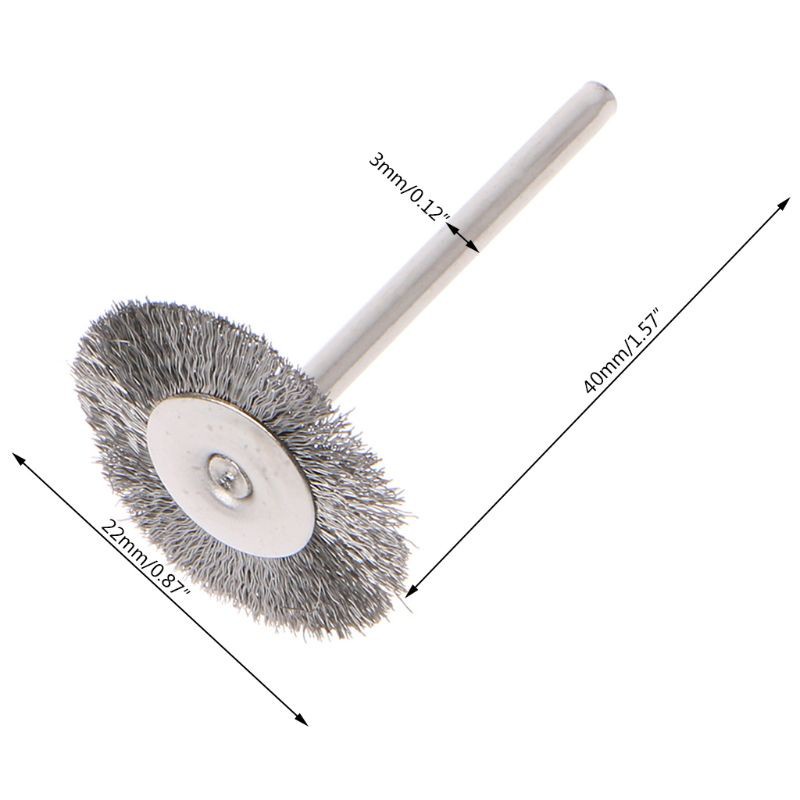 SEL 10pcs 22mm Platinum Blade Stainless Steel Wire Wheel Brush Dremel Rotary Tool for Mini Drill Dremel Polishing Dremel Accessories