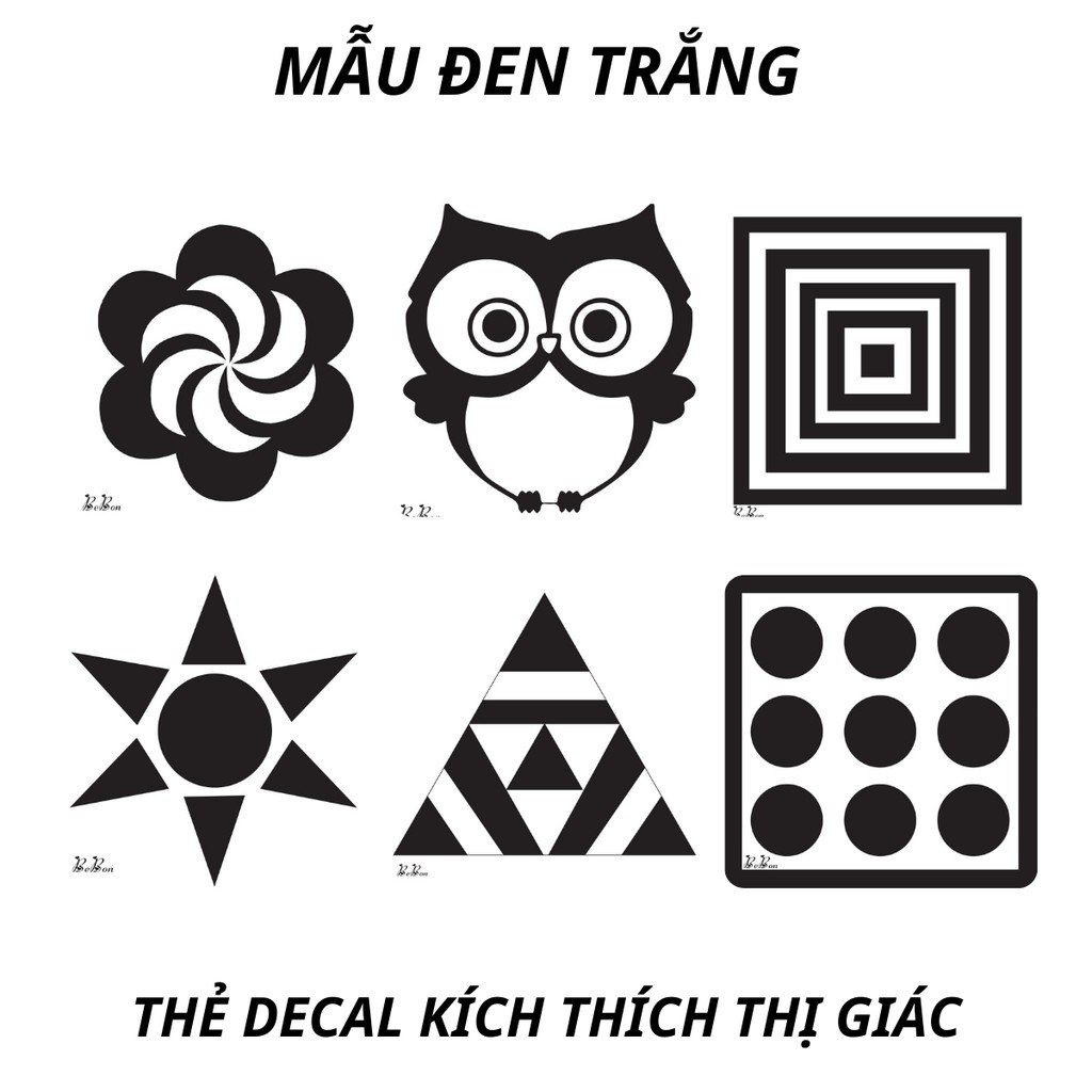 Bộ Thẻ Decal Kích Thích Thị Giác Giúp Bé Phát triển Toàn Diện [Chuẩn Phương Pháp Montessori]