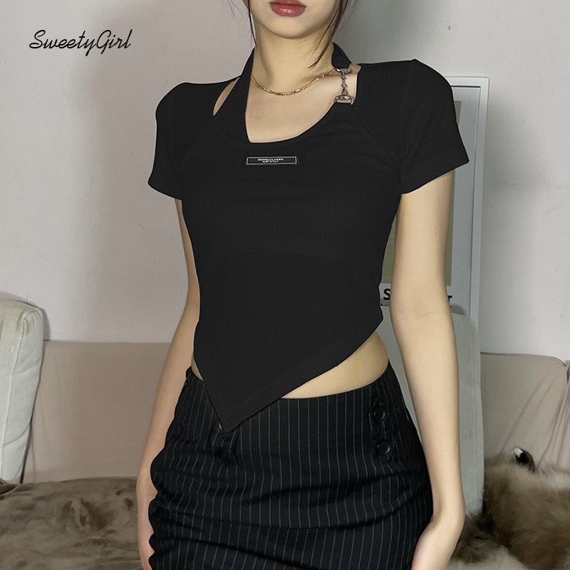 Áo Thun Tay Ngắn Hở Rốn Màu Trơn Thời Trang Dành Cho Nữ 2022