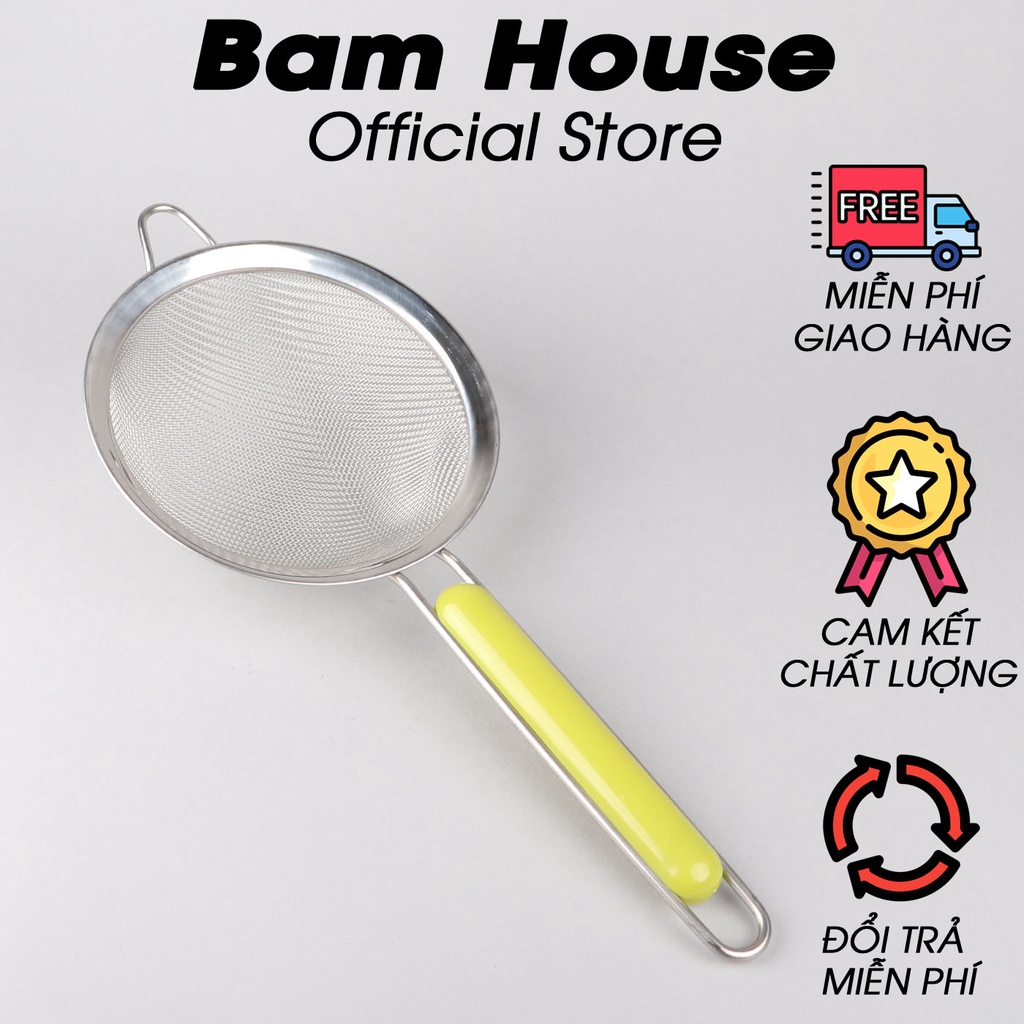 Ray lọc cháo và nước cốt inox Bam House cán nhựa xanh đường kính 14cm cao cấp RCX02 - Gia dụng bếp