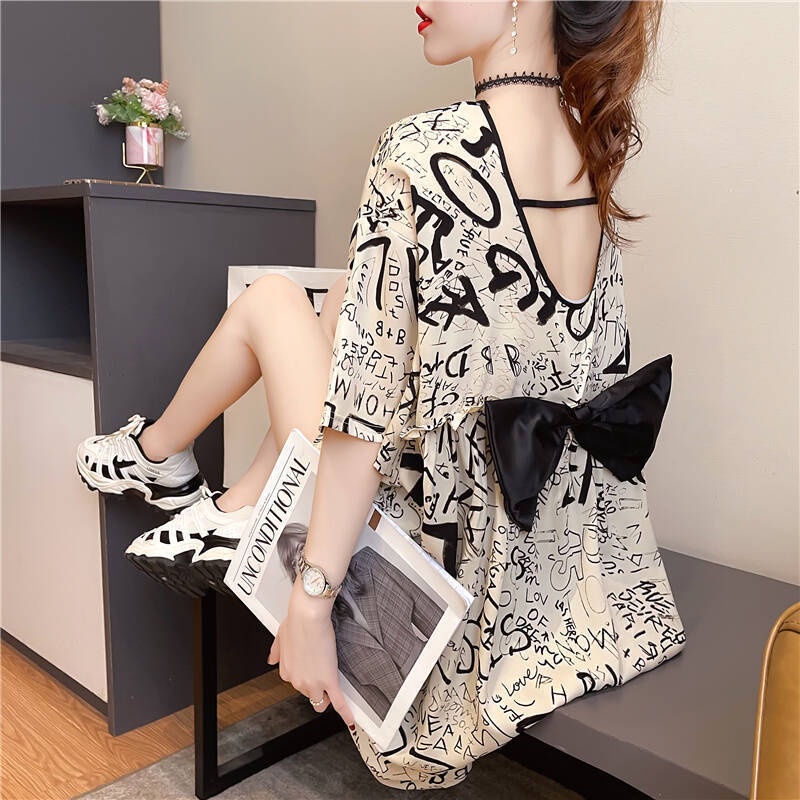 Áo Thun Nữ Hở Lưng Dáng Rộng Size Lớn