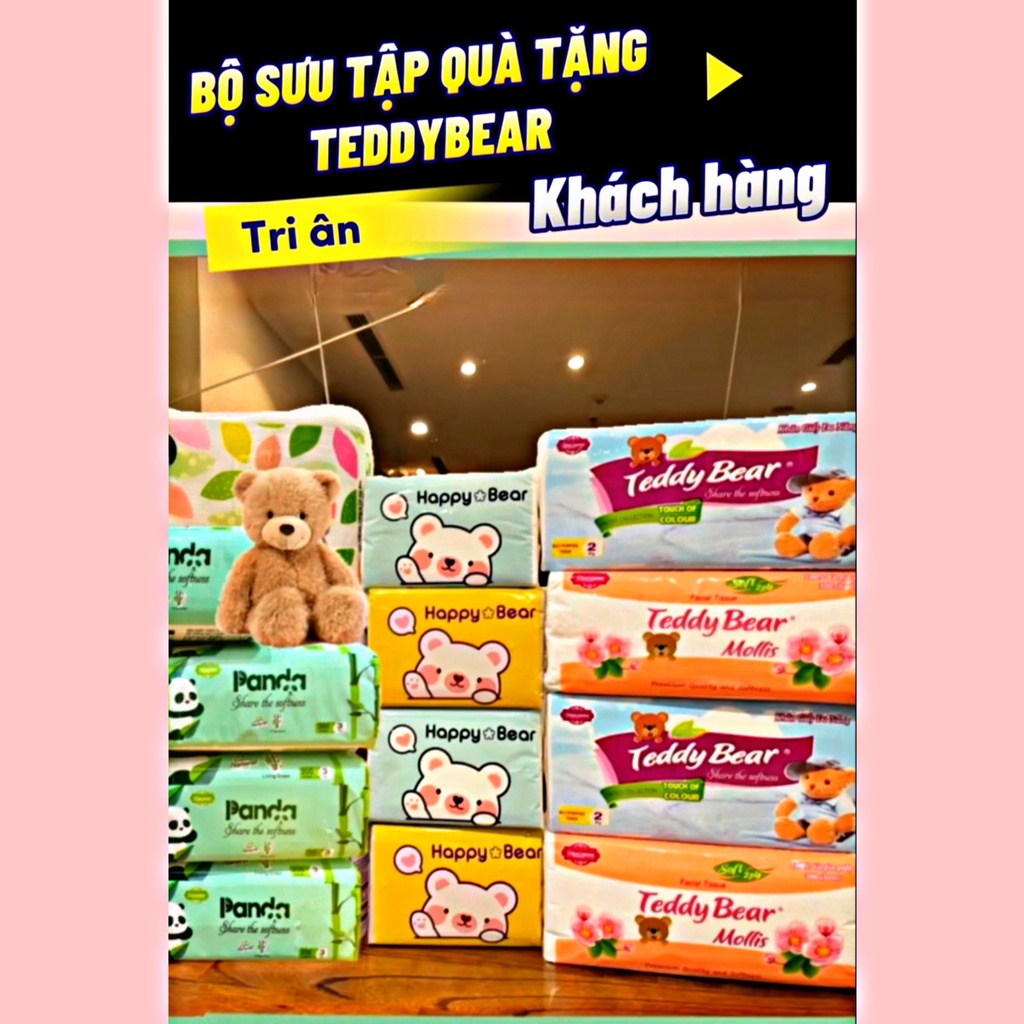 Combo 20 cuộn Giấy vệ sinh không lõi TEDDY BEAR cuộn to Trắng, Dai, Mịn