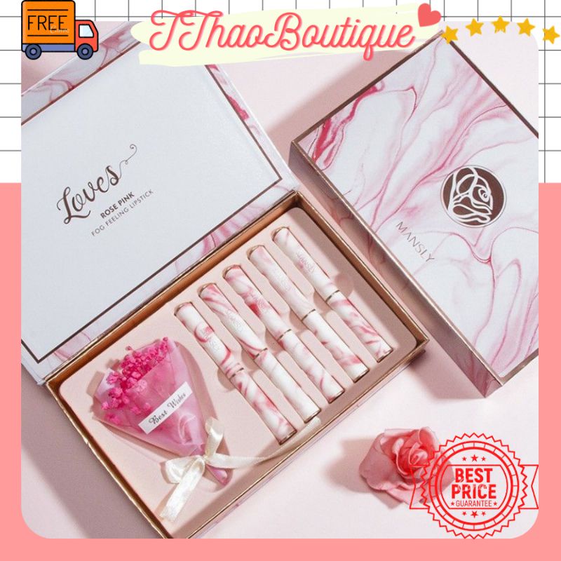 Set 5 Cây Son Lỳ, Lâu Trôi Mansly Bó Hoa Nhỏ Yêu Thương