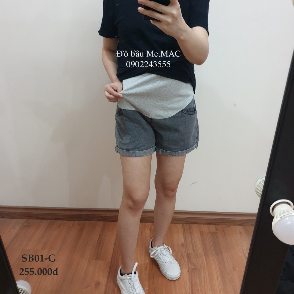 QUẦN SHORTS BẦU QC - sooc bà bầu thời trang mùa hè đi chơi - chất liệu quần Jeans bầu cao cấp có chun bụng