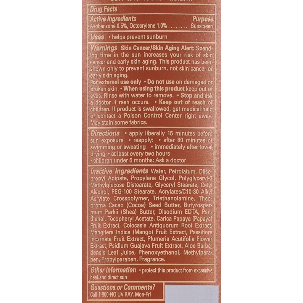 Dưỡng thể chống nắng & giúp da rám nắng Hawaiian Tropic Tanning Lotion Sunscreen SPF 8 236ml