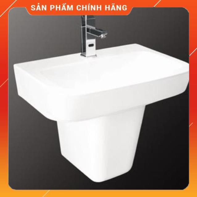 (SALE) Bộ Chậu Rửa Lavabo Và Chân Ngắn Treo Tường Viglacera CD50- men nano chống bám bẩn