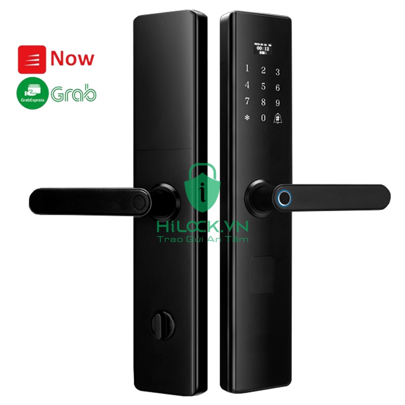 KHOÁ CỬA VÂN TAY SMART Hilock HL01B siêu nhạy 0,25s, thẻ từ, chia cơ, mật khẩu.